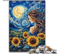 Puzzle Tournesol Fille pour Ados 1000 pièces, Jeux Amusants en Famille, activités à la Maison, Cadeau d'anniversaire, Cadeaux de Voyage (50x75cm)
