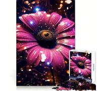 Puzzle Tournesol Néon Lueur Cosmique pour Adultes, 1000 Pièces, Jeu de Logique Agréable à Assembler, Découpe Précise, Cadeau Souvenir 38x52cm
