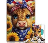 Puzzle Tournesol Yak Baby 1000 pièces pour Adultes et Adolescents, Assemblage de Motifs Amusant à la Maison, Cadeau d'anniversaire, Cadeau de Voyage (38x26cm)