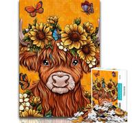 Puzzle Tournesol Yak Baby 1000 pièces pour Adultes, Jeu éducatif, défi, décoration d'intérieur Unique et Cadeaux (38x26cm)