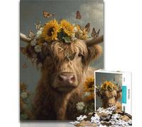 Puzzle Tournesol Yak Baby 2000 pièces pour Adultes et Adolescents, Jouet éducatif et décompressant, Cadeau d'anniversaire, décoration Murale 70x100cm