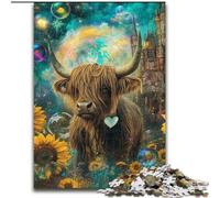 Puzzle Tournesol Yak pour Adolescents, 1000 pièces, activité familiale avec Affiche et fiche de Questions-réponses (à partir de 14 Ans) (50x75cm)