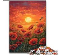 Puzzle Tournesols au Coucher du Soleil pour Adolescents, 1000 pièces, Anti-Stress, Vacances à la Maison, Interaction Parent-Enfant (26x38cm)