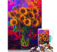 Puzzle Tournesols dans Un Vase 1000 pièces pour Adultes et Adolescents, Jouets éducatifs et Anti-Stress, idéal pour la décoration de Bureau (38x26cm)