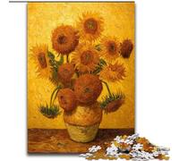Puzzle Tournesols de Van Gogh 1000 pièces pour Adolescents, Interaction Parent-Enfant intéressante pour réduire Le Stress (Taille 26x38cm)