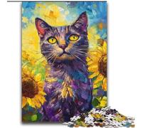 Puzzle Tournesols et Chats pour Adultes 2000 Pièces, pour 14+ Ans Entraînez Votre Cerveau et Vos Mains Cadeaux de Noël (70x100cm)