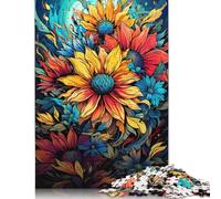 Puzzle Tournesols la Nuit : Un Puzzle en Carton de qualité supérieure, Stimulant et Stimulant, pour Adultes, Cadeau de Noël, 1 000 pièces (38 x 26 cm)