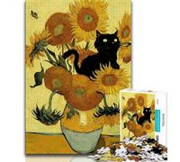 Puzzle Tournesols Night Sky 1000 pièces pour Adultes et Adolescents, Jouets éducatifs, Jeux Anti-Stress, liste de souhaits avec Père Noël (38x26cm)