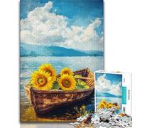 Puzzle Tournesols sur Le Bateau pour Adolescents 1000 pièces, Jeu éducatif, Jouet de défi, décoration Murale, Cadeaux d'anniversaire et de Noël Uniques (75x50cm)