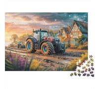 Puzzle Tracteur 1000 Pièces Carton épais | dans Une scène Rurale Tech Ferme Moderne Très Difficile Cadeau Anniversaire/jubilé Famille 38x26cm