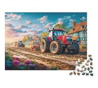 Puzzle Tracteur 1000 Pièces Carton résistant | Scène d'agriculture Adolescents 12-18 Ans Activité après l'école Casse-tête cérébral 38x26cm
