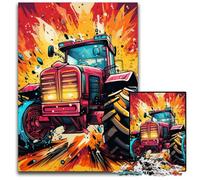 Puzzle Tracteur Coloré 1000 Pièces pour Adultes Puzzles pour Adultes DIY Décoration Maison Cadeau, Jeu de Casse-tête 26x38cm / 10,23x14,96 Pouces