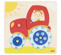 Goki Socket Puzzle Tracteur 6 pièces Puzzle en bois