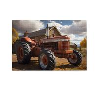 Puzzle tracteur rouge de 1000 pièces, puzzles éducatifs intellectuels en bois, puzzles amusants pour soulager le stress