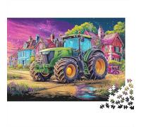 Puzzle Tracteur Rural 1000 Pièces Adultes, Illustration de Campagne Dynamique, Jeu Dextérité Difficile D'intelligence, Décoration Moderne 38x26cm