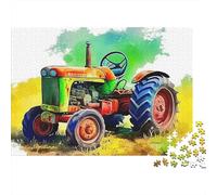 Puzzle Tracteur Véhicule Agricole Vert 1000 pièces en Carton recyclé-Activité Anti-Stress idéale pour Les Jours de Pluie,à Faire à l'intérieur,pour Adolescents et Adultes-Niveau avancé-70 x 50 cm