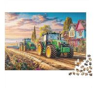 Puzzle Tracteurs sur Route de Terre 1000 Pièces Adultes - Paysage Ferme Rurale, Jeu De Dexérité Difficile, Éducatif Stimulant, Décoration Murale Moderne 38x26cm