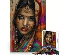 Puzzle Traditionnel Indien de 1000 pièces pour Femmes et Adolescentes Pratique de la logique, Plaisir Facile, Bords Nets, Cadeau Symbolique (38x26cm)