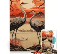 Puzzle Traditionnel Japonais de 1000 pièces sur Le thème des cigognes, idéal pour Les Adolescents Un Jeu Intelligent pour Partager Un Moment Convivial et créatif 38x26cm