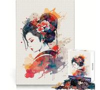 Puzzle traditionnel japonais de 1000 pièces sur le thème des geishas, idéal pour adultes et adolescents Découpé au laser, il offre un entraînement mental relaxant et constitue un joli cadeau (50x75cm)