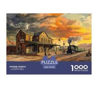 Puzzle Train à Vapeur 1000 Pieces pour Adultes,Scène du crépuscule Un Jeu De Dexérité Très Difficile Puzzle Éducatif Et Stimulant l'art De La Décoration Moderne 70x50cm/1000pcs
