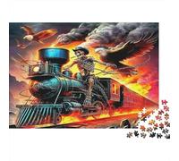 Puzzle Train à Vapeur 1000 Pièces pour Hommes & Femmes | Squelette Train Feu Cadeau Amusant & Activité Maison | Décoration Murale 70x50cm/1000pcs