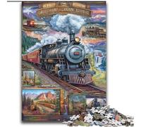 Puzzle Train Collage 2000 pièces pour Adultes et Adolescents, à partir de 14 Ans, Jeux Amusants, activités à la Maison, Cadeaux d'anniversaire, Cadeaux de Voyage 70x100cm
