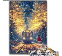 Puzzle Train Doré 2000 Pièces pour Adultes, à partir de 14 Ans, Casse-tête, Jeux Familiaux, Cadeaux de Noël et d'anniversaire (70x100cm)