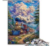 Puzzle Train en Mouvement 1000 pièces pour Adultes et Adolescents, à partir de 14 Ans, décoration Murale, Cadeaux Uniques pour Anniversaire et Noël 50x75cm