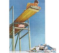 Puzzle Trampoline Premium 100% recyclé, Puzzle rectangulaire en Carton pour Femmes et Hommes, Cadeau de Noël Unique, 1 000 pièces (75 x 50 cm)