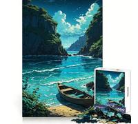 Puzzle Tranquil Cove Under The Stars 1000 pièces pour Adolescents, Stimulation cérébrale, Temps Libre agréable, découpe Premium, (38x52cm)