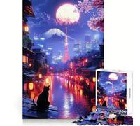 Puzzle Tranquillité Nocturne de Tokyo pour Adolescents, 1000 pièces, Jouet cognitif, Loisir Silencieux, Bords de qualité supérieure, Cadeau de Noël 38x52cm