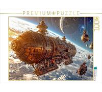 Puzzle · Travaux de réparation sur la Coque de Cylboat XII en orbite | Steampunk Dans l'espace avec du laiton · 1000 pièces · Format assemblé 64 × 48 cm · CALVENDO Puzzle