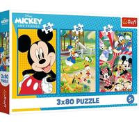 Puzzle TREFL 3x80 Mickey Mouse Team / Disney 34887