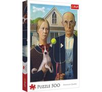 Puzzle TREFL 500 American Gothic : Édition Chien 37526