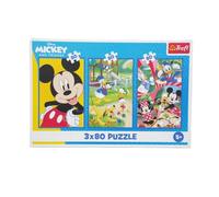 Trefl – Puzzle 3 en 1 Disney Équipe de Mickey Mouse – 3×80 pièces – Dès 5 ans