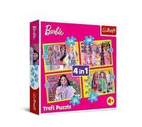 Trefl – Puzzle 4 en 1 Barbie Le Monde Joyeux – 35–70 pièces, colorés, dès 4 ans