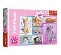 Trefl - Chatons Mignons - Puzzle 60 éléments - Puzzles Colorés avec Les Animaux, Chats, Collage, Divertissement Créatif, Jeu pour Enfants Plus de 4 Ans