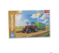 Trefl – Puzzle Machines agricoles : Tracteur avec remorque – 100 pièces – Multicolore – Dès 5 ans
