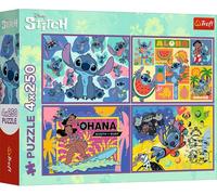 Trefl Puzzle Lilo & Stitch – Incroyable Stitch 4 en 1, 4 x 250 pièces pour adolescents