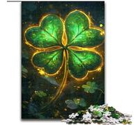 Puzzle Trèfle à Quatre Feuilles 1000 pièces pour Adultes et Adolescents, Jeu Stimulant et Familial avec Affiche et fiche de Questions-réponses Assorties (Taille 26x38cm)