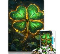 Puzzle Trèfle à Quatre Feuilles pour Adolescents, 1 000 pièces, Jeu Stimulant et Familial avec des pièces de Formes aléatoires entièrement emboîtables (38x26cm)