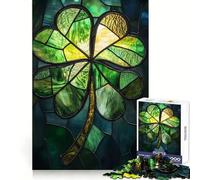 Puzzle Trèfle en Vitrail, 1000 pièces, pour Adultes, Finitions impeccables, idéal pour Une détente absolue Un Cadeau Unique 50x75cm