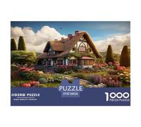 Puzzle Très Difficile 1000 Pièces Adultes - Campagne Pastorale & Chaumière Onirique - Jeu Éducatif Stimulant Décoration Moderne 38x26cm