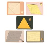 Puzzle Triangle, Matériau En Bois Naturel | Jeu De Puzzle Géométrique Compact 0,66 Livres, Jouet Éducatif De Forme Irrégulière Affine La Pensée Critique Pour L'école Et Les Voyages