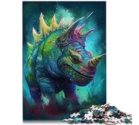 Puzzle Triceratops 1000 pièces en Bois pour Adultes et Enfants de 12 Ans et Plus 50 x 75 cm