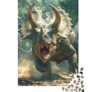 Puzzle Tricératops pour Adultes, 500 pièces, en Bois, idéal pour Les Adultes de Plus de 18 Ans, décoration intérieure, 500 pièces (52 x 38 cm).
