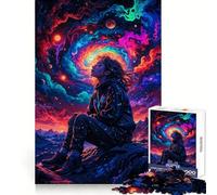Puzzle Tripping Neon Space Girl pour Adultes, 1000 pièces, Stimulation Cognitive et mémoire, Loisirs et Plaisir, Bords Nets, Cadeau spécial (38x26cm)