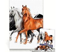 Puzzle Trois Chevaux au Galop pour Adolescents, 1000 pièces, Jouet Intelligent et apaisant, découpe Facile, 38x52cm