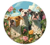 Puzzle Trois Chiots pour Adultes,1000pcs (67.5x67.5cm),Jeu ÉduChatif,décoration De La Maison,Rosière
